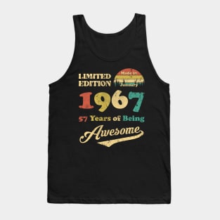 Made In January 1967 57 Years Of Being Awesome Vintage 57th Birthday Tank Top